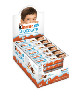 Barrinha de chocolate com recheio ao leite caixa com 24 unidades de 12,5g - Kinder Chocolate