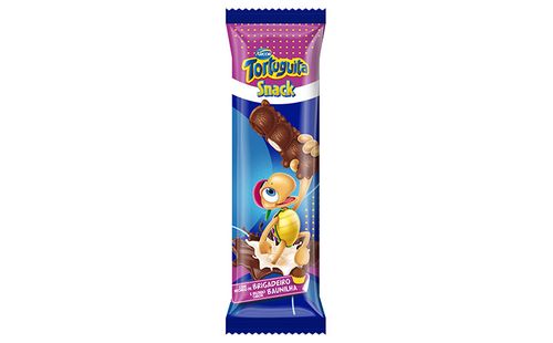 Chocolate ao Leite com recheio de baunilha e brigadeiro com 28g - Tortuguita Snack