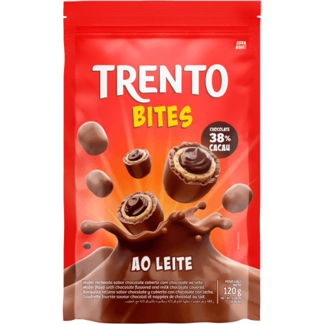 Chocolate sabor ao leite stand up pouch com 120g - Trento Bites