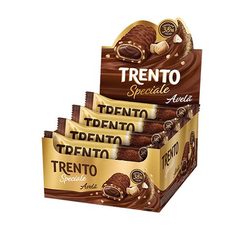 Chocolate sabor Avelã caixa com 12 unidades de 26g - Trento Speciale