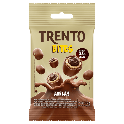 Chocolate sabor Avelã com 40g - Trento Bites