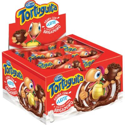 Chocolate sabor Brigadeiro caixa com 24 unidades de 11,5g - Tortuguita