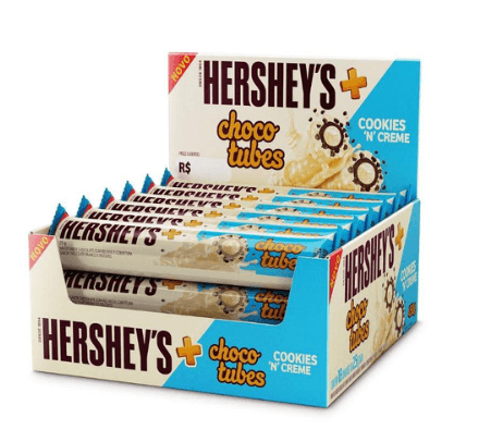 Chocotubes sabor Cookies'n'Creme caixa com 18 unidades de 25g - Hershey's