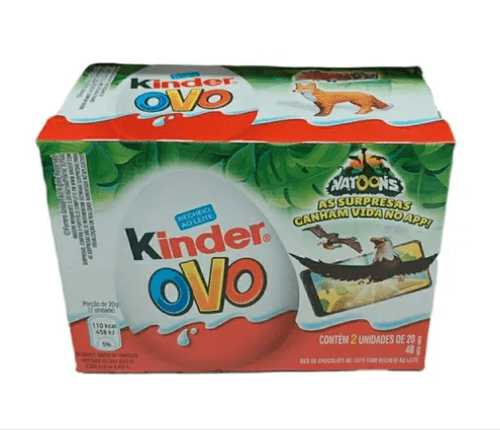 Kinder ovo Natoons sabor chocolate ao leite caixinha com 2 unidades de 20g - Kinder