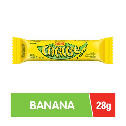 Tablete de banana com cobertura de chocolate 28g - Caribe