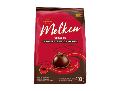 Cobertura em Gotas Chocolate Meio Amargo com 400g - Melken