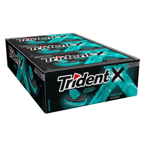 Chiclete 5S Preto sabor Herbal caixa com 21 unidades de 8g - Trident