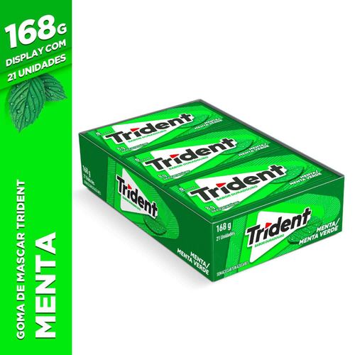 Chiclete 5S sabor Menta caixa com 21 unidades de 8g - Trident
