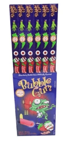 Chiclete de bola sabor creepy strawberry caixa com 24 unidades de 28g - Bubble Gum