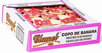 Doce copo de banana caixa com 1,5kg - Clamel