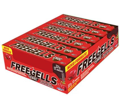 Drop's de bala sabor chocolate com cereja caixa com 12 unidades - Freegells