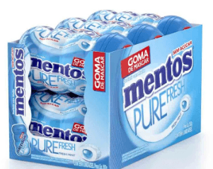 Goma de mascar pure fresh sem açúcar sabor fresh mint caixa com 6 unidades de 92g - Mentos