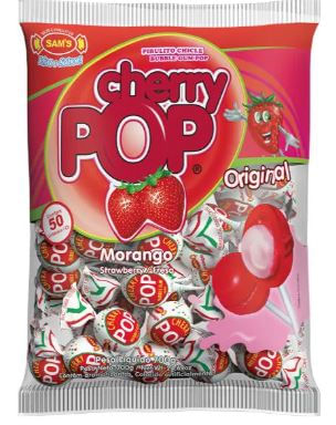 Pirulito Cherry Pop sabor morango - Sam's