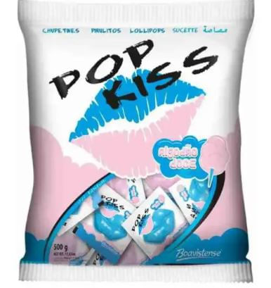Pirulito sabor algodão doce pacote com 500g - Pop kiss