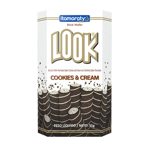 Stick Wafer Sabor Cookies & Cream com 55g - Look
