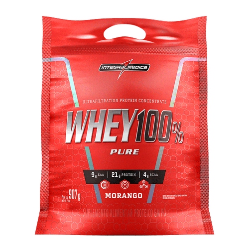Whey 100% Pure sabor Morango 907g - Integral Médica