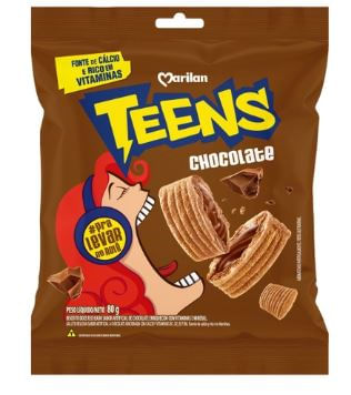 Biscoito sabor chocolate 80g - Teens