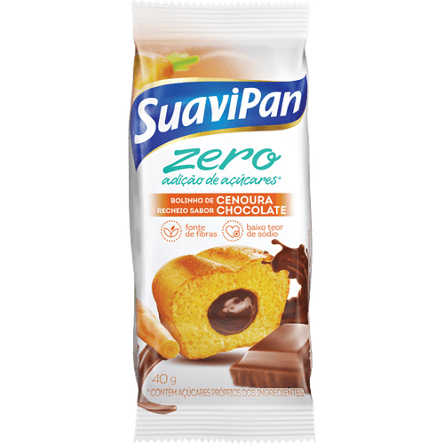 Bolinho Zero sabor Cenoura com Chocolate com 40g - SuaviPan