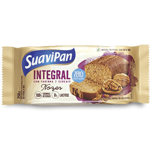 Bolo Integral sabor Nozes com 250g - SuaviPan