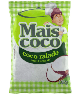 Coco ralado úmido e adoçado 100g - Mais Coco