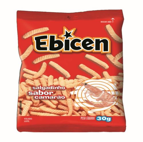 Salgadinho sabor Camarão Pacote com 30g - Ebicen