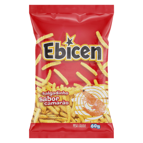 Salgadinho sabor Camarão Pacote com 60g - Ebicen