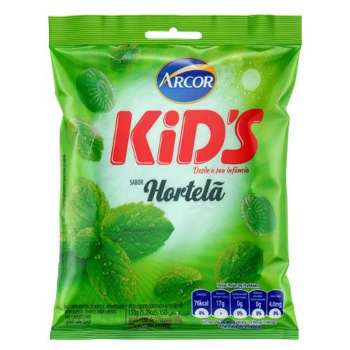 Bala Kids sabor Hortela com 500g - Arcor