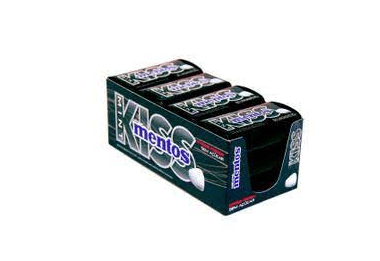 Bala Kiss sabor Menta Forte caixa com 12 latas de 35g - Mentos