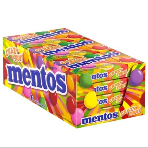 Bala Slim Box sabor Crazy Fruit caixa  com 12 unidades de 24,1g - Mentos