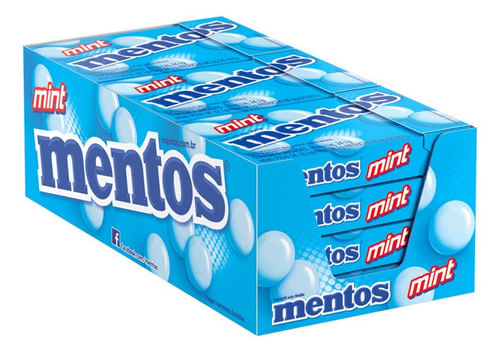 Bala Slim Box sabor Mint caixa com 12 unidades de 24,1g - Mentos