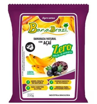 Bananada natural com açai Zero pacote com 10 unidades - BanaBrazil