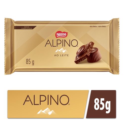 Barra de chocolate ao Leite caixa com 14 unidades de 85g - Alpino