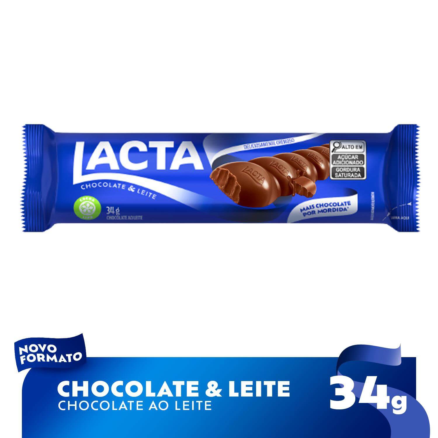 Barra de chocolate ao Leite com 34g - Lacta