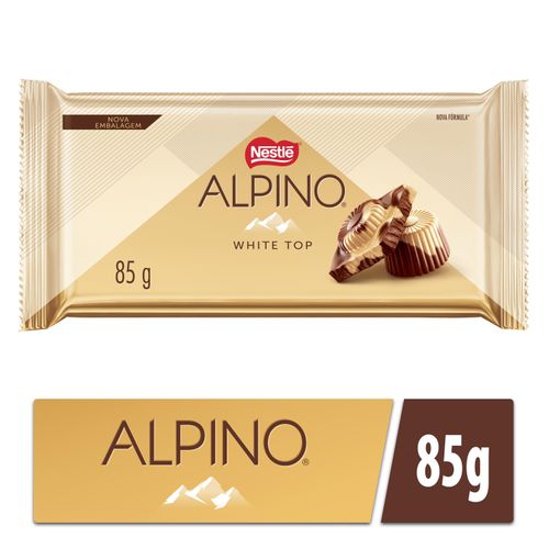 Barra de chocolate ao Leite com chocolate branco 85g - Alpino