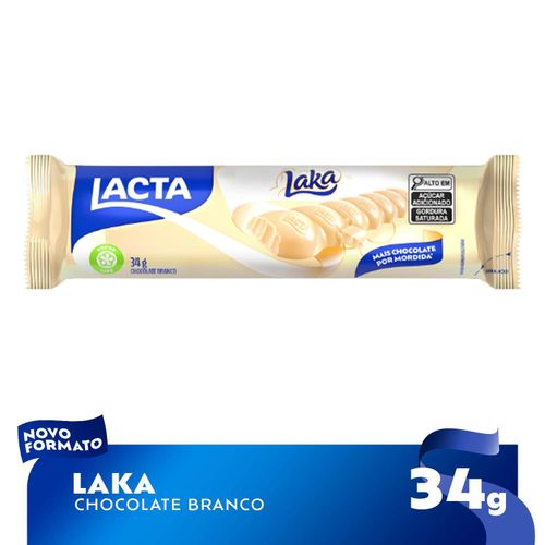 Barra de chocolate branco com 34g - Laka