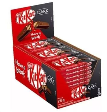 Barra de chocolate dark caixa com 24 unidades de 41,5g - Kit kat