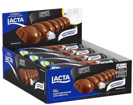 Barra de chocolate diamante Negro caixa com 12 unidades de 34g - Mondelez