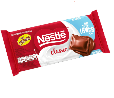 Barra de chocolate sabor ao leite  com 80g - Classic