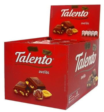 Barra de chocolate sabor avelã  caixa com 12 unidades com 85g - Talento