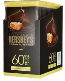 Barra de chocolate special dark 60% cacau sabor caramel 'n' salt caixa com 12 unidades de 85g - Hershey's