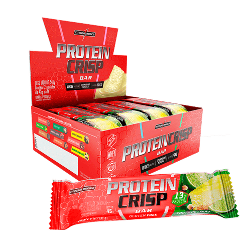 Barra sabor Torta de Limão caixa com 12 unidades de 45g - Integral Médica Crisp Bar