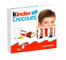 Barrinha de chocolate com recheio ao leite 50g - Kinder Chocolate