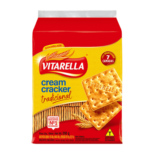 Biscoito Cream Cracker sabor Tradicional 350g - Vitarella