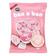 Bombom sabor Morango Pacote com 50 unidades de 15g - Bon o Bon