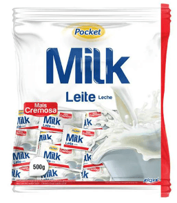 Bala sabor leite pacote com 500g - Pocket