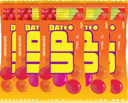 Bala Up Date! Mastigável sabor frutas sortidas caixa com 12 unidades de 25g - Riclan