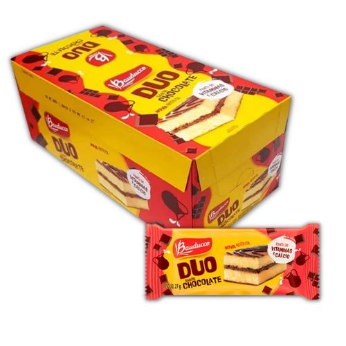 Bolinho sabor Chocolate Duo caixa com 15 unidades de 27g - Bauducco