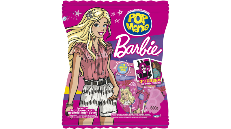 Pirulito Pop Mania Barbie Framboesa 50 unidades em Promoção na Americanas