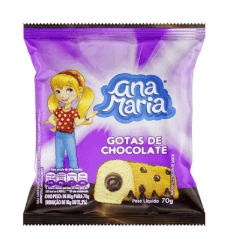 Bolinho sabor baunilha com gotas de chocolate 70g - Ana Maria