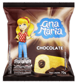 Bolinho sabor baunilha com recheio de chocolate 70g - Ana Maria